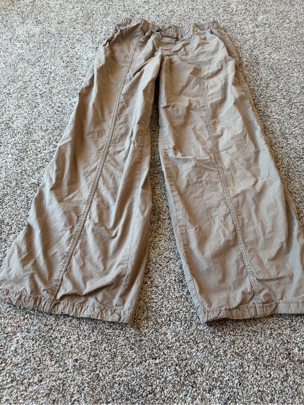 Zara Women’s Tan Parachute Cargo Pants Size S Wide Leg Drawstring Utility Y2K - Picture 2 of 5
